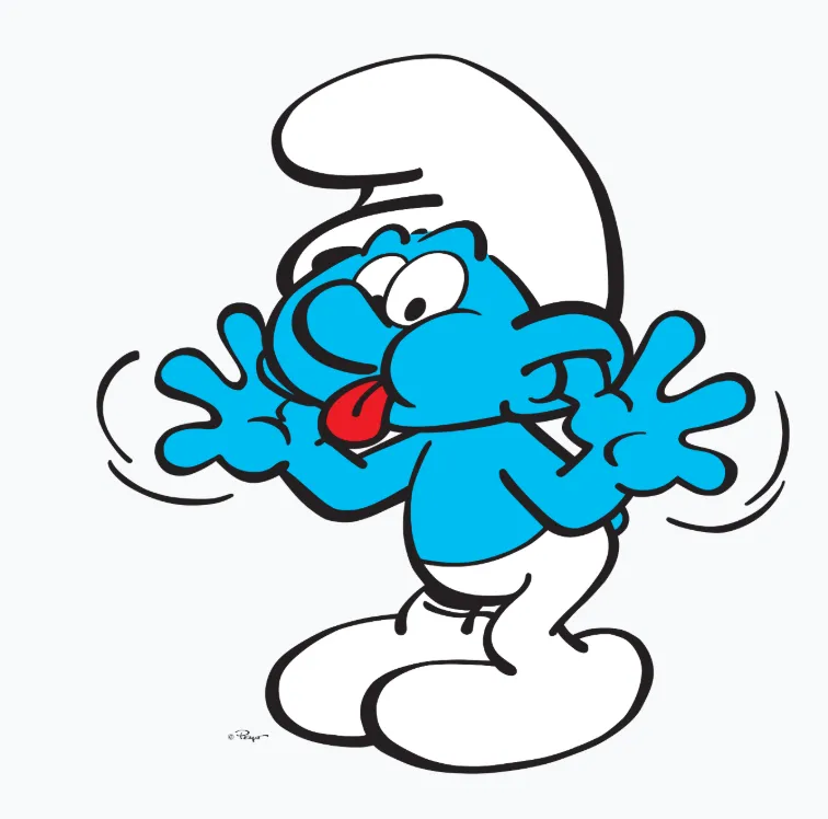 The Smurfs Jokey Smurf Tongue Official Men's T-shirt (Royal Blue)