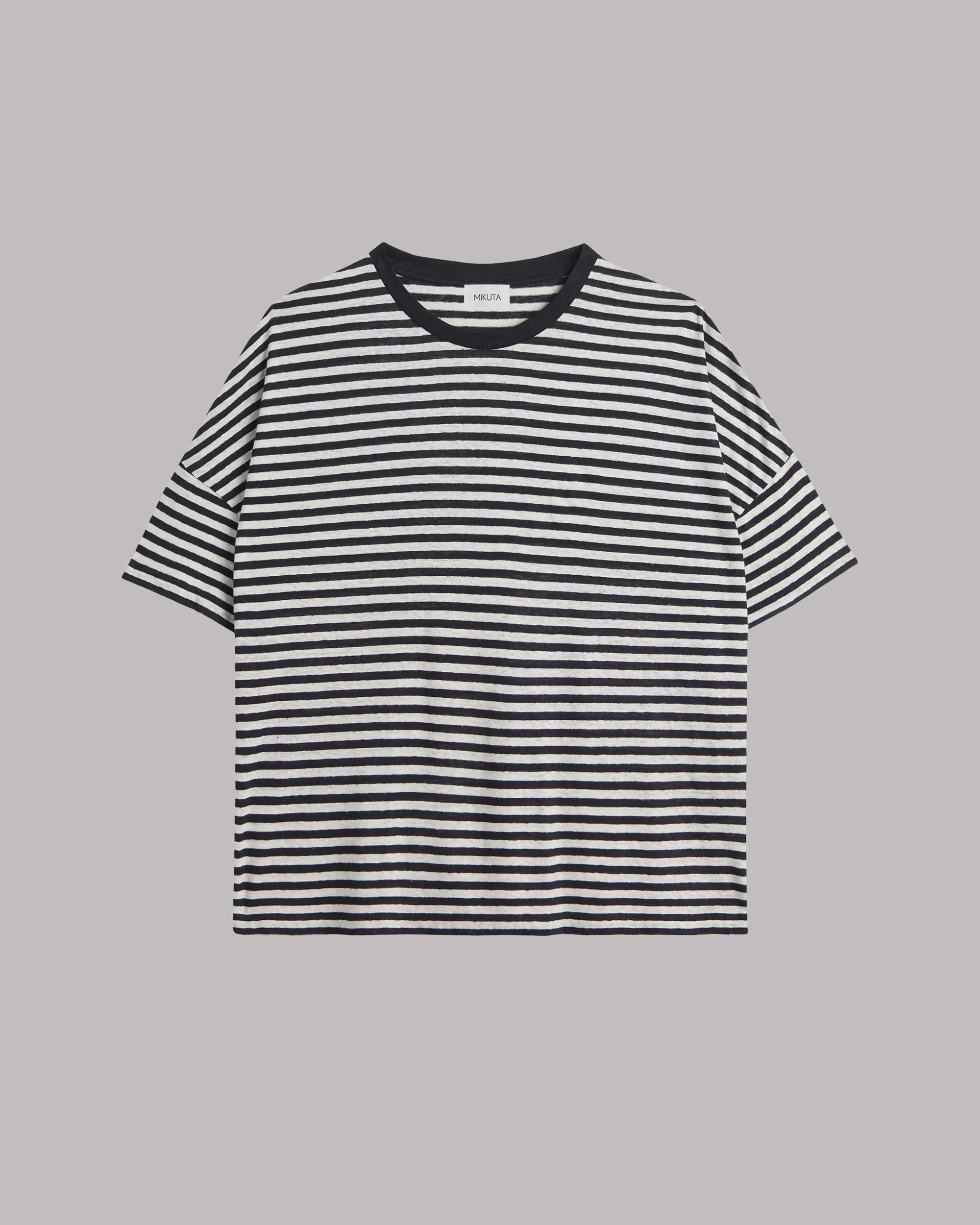 The Striped Long Loose Thin Linen T-Shirt