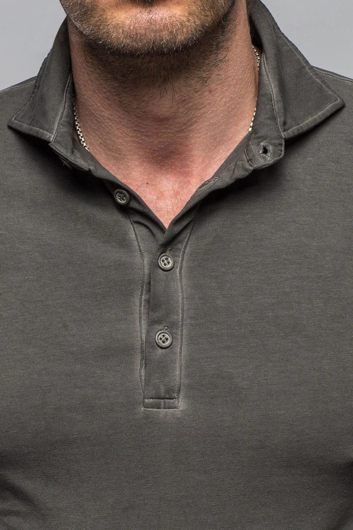 Toulour SS Woven Polo in Washed Black