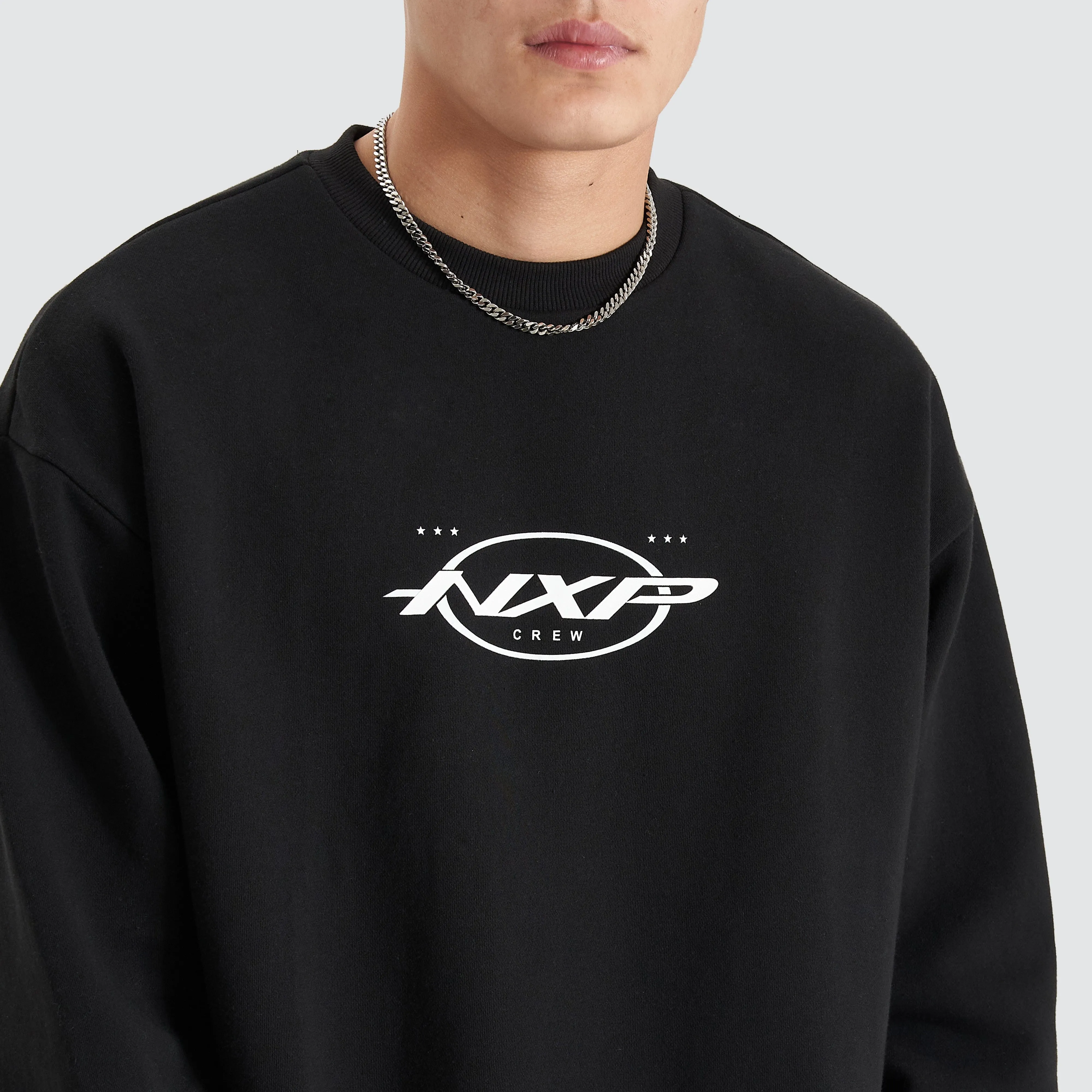 Tracery Heavy Relaxed Jumper Jet Black