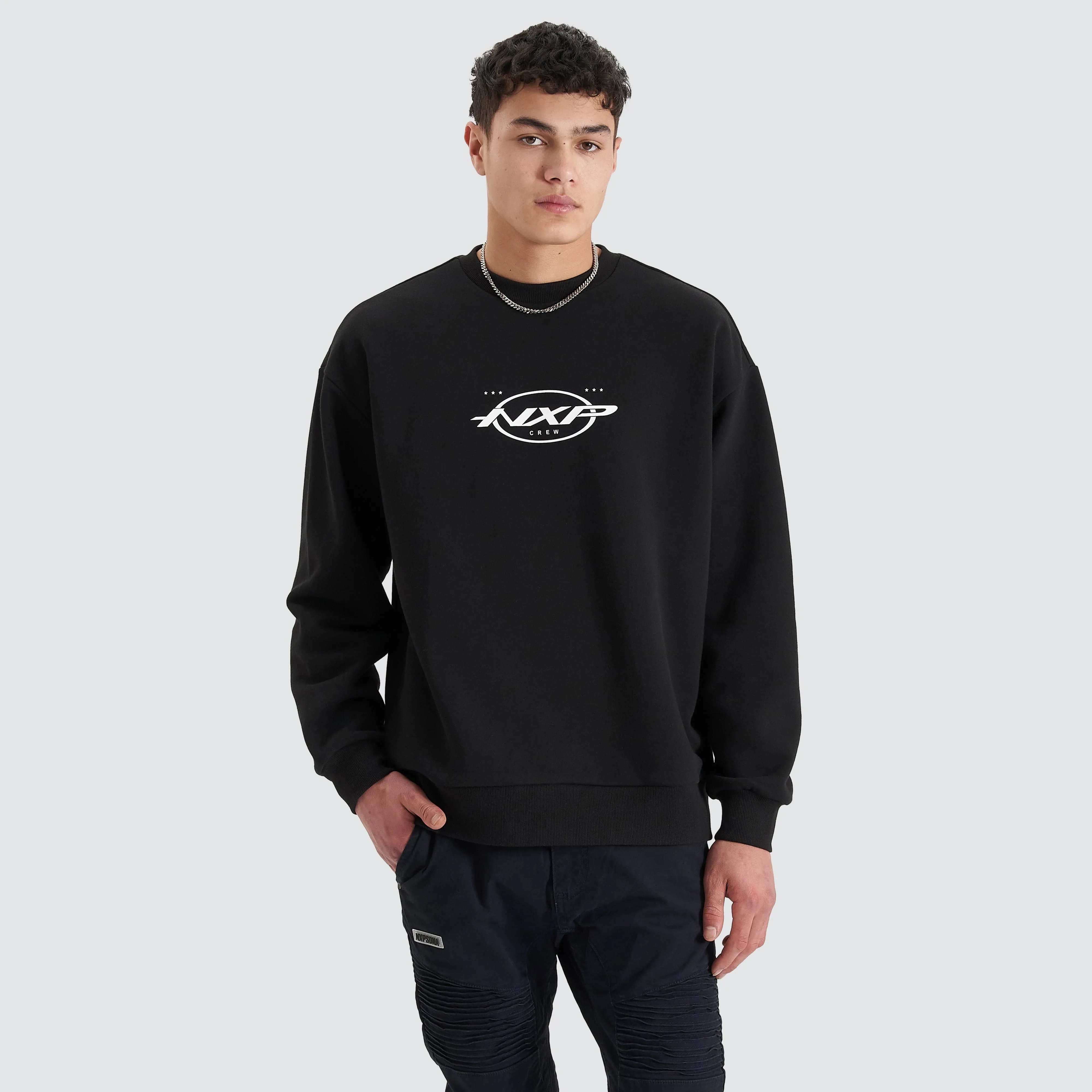 Tracery Heavy Relaxed Jumper Jet Black