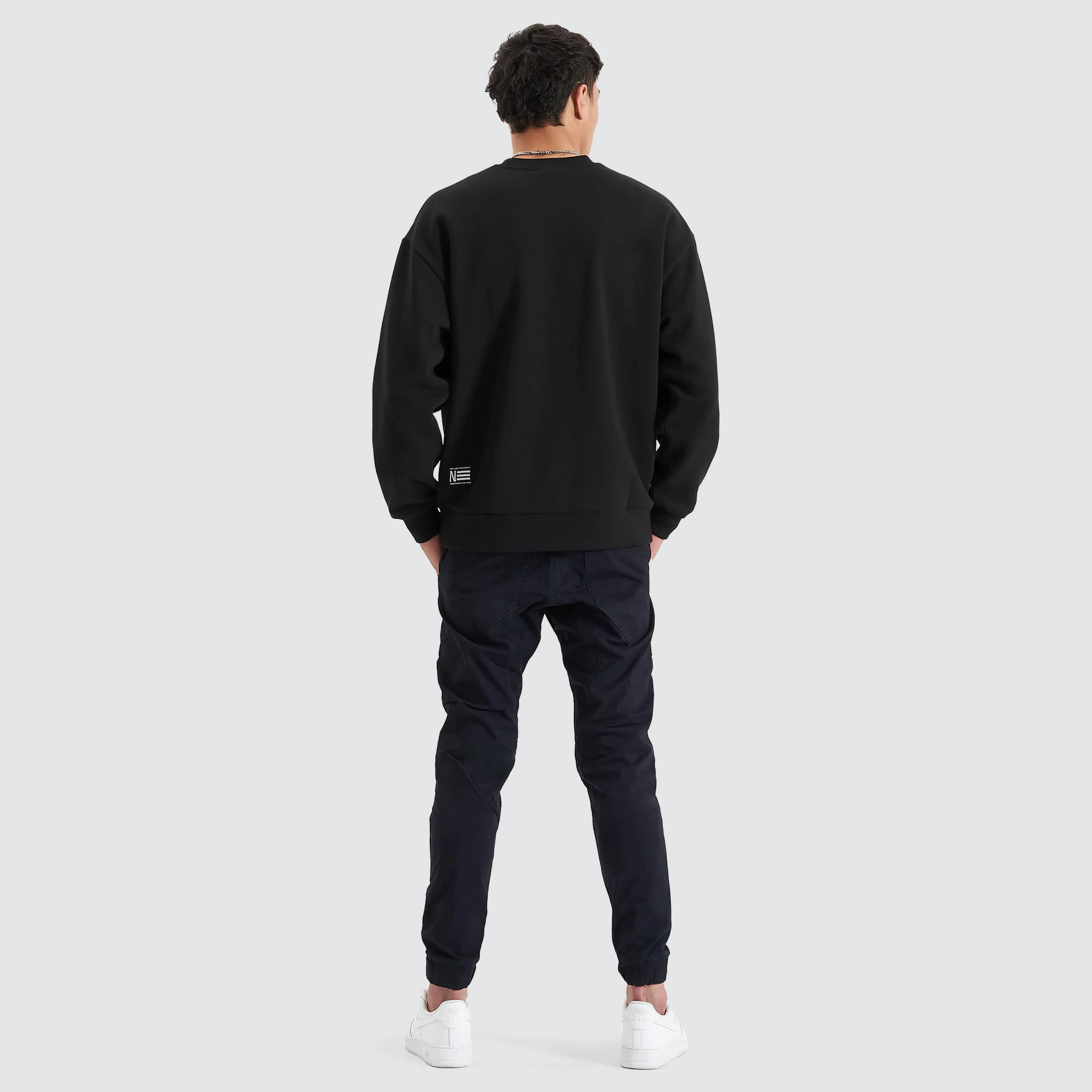 Tracery Heavy Relaxed Jumper Jet Black