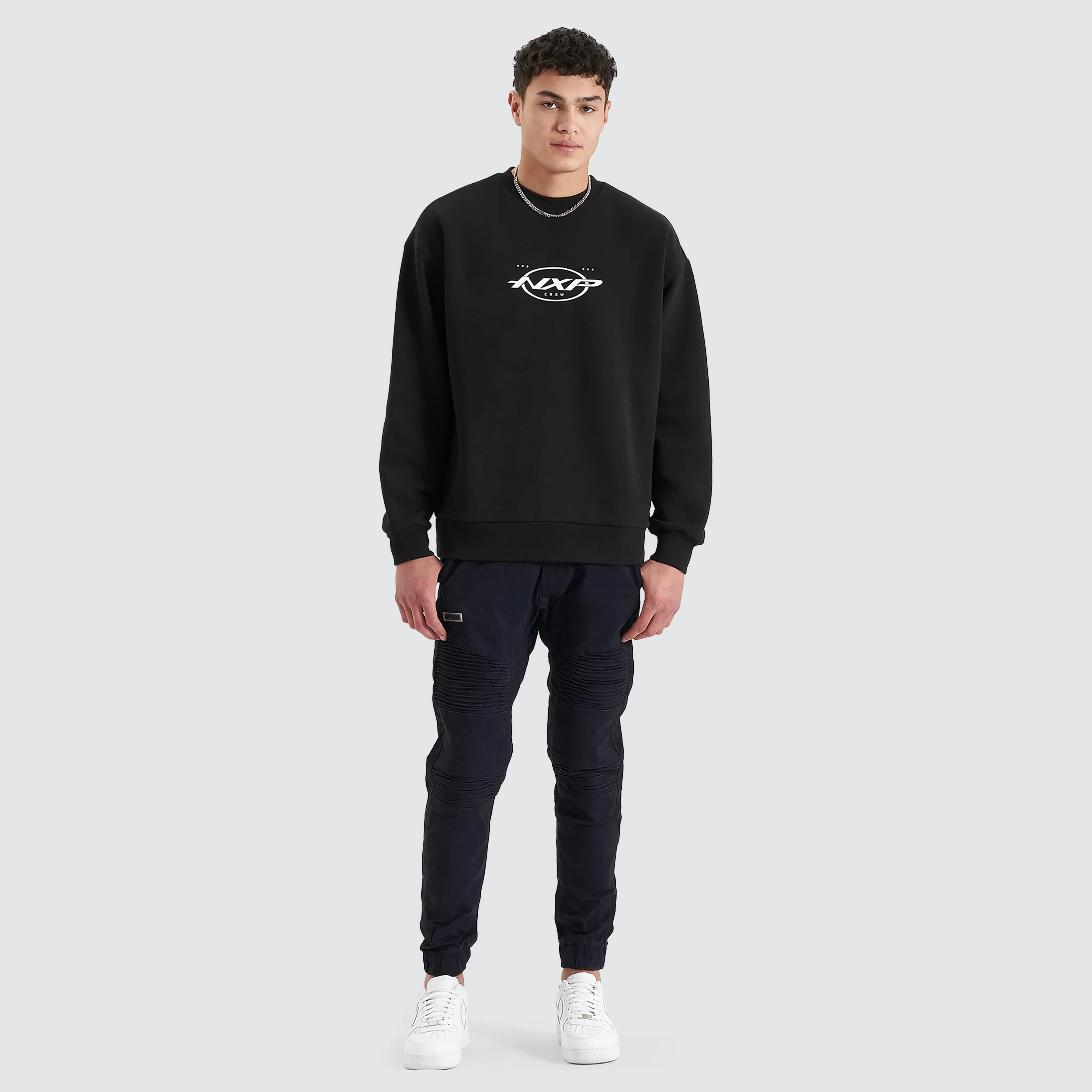 Tracery Heavy Relaxed Jumper Jet Black