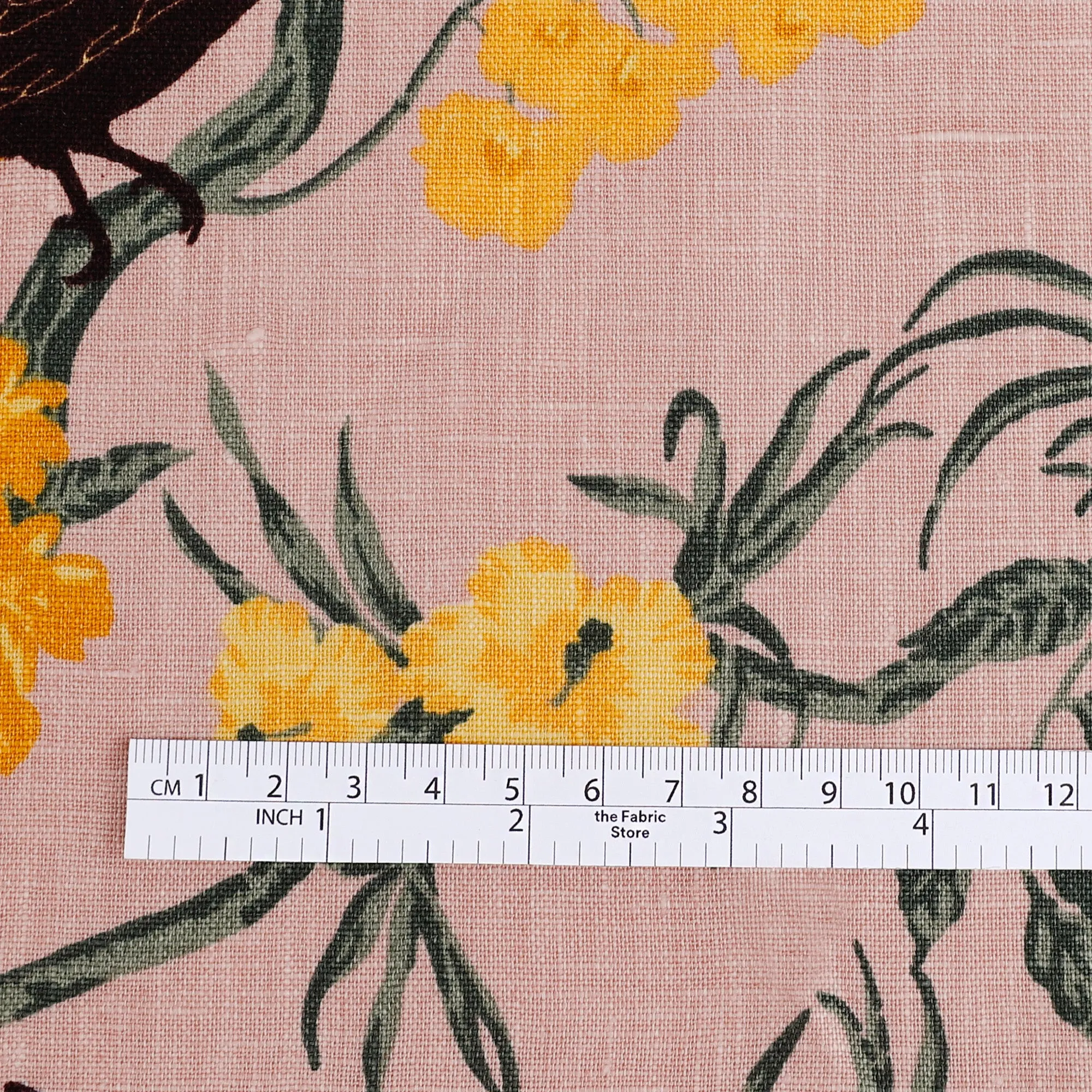 Tropical Birds   Butterflies Linen - Pink Mix