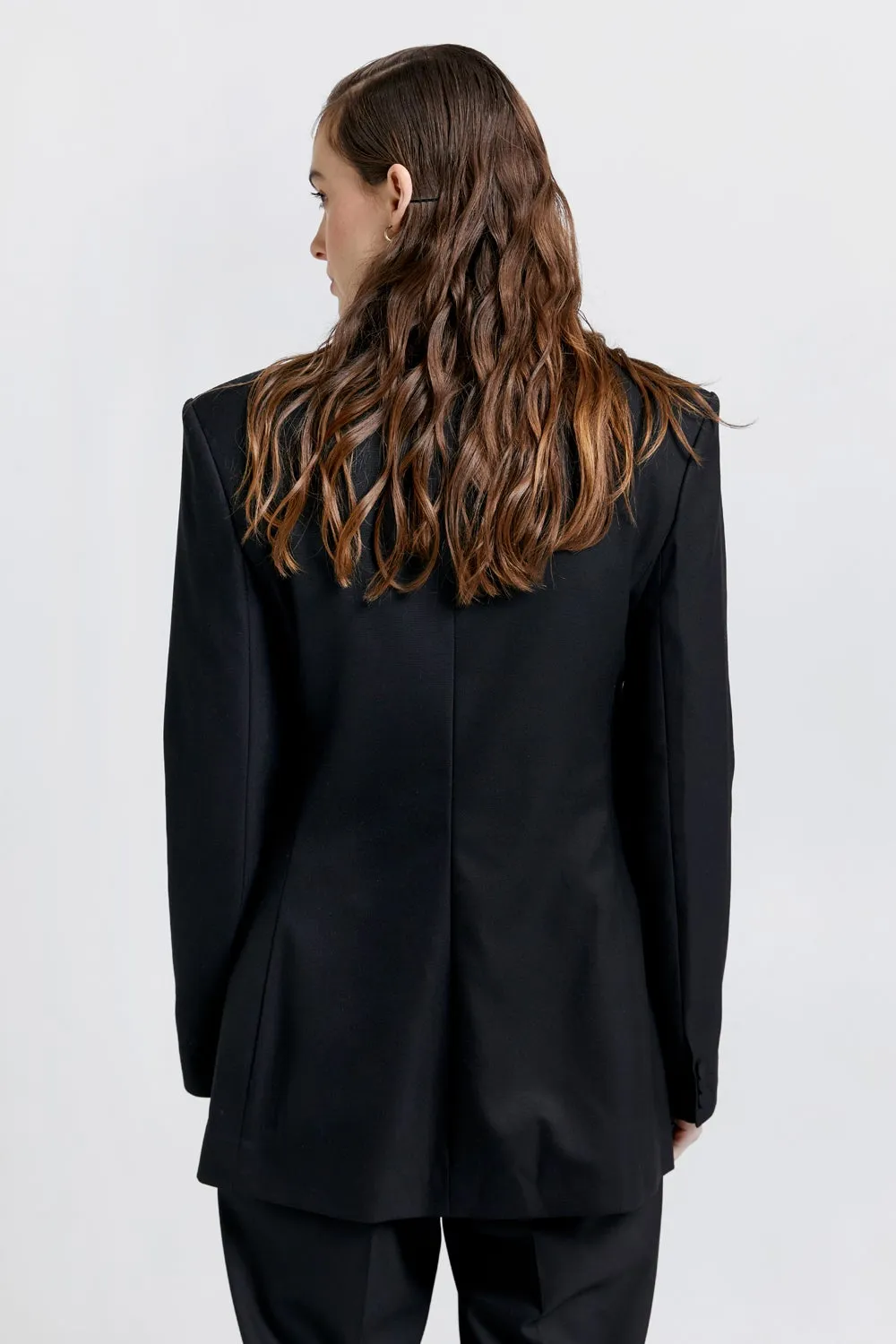 Tuxedo Double Breasted Blazer Black