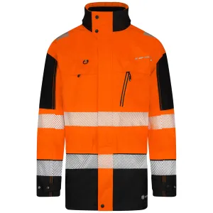 Two-tone Ripstop Breathable And Waterproof Rail Jacket - Orange/Black