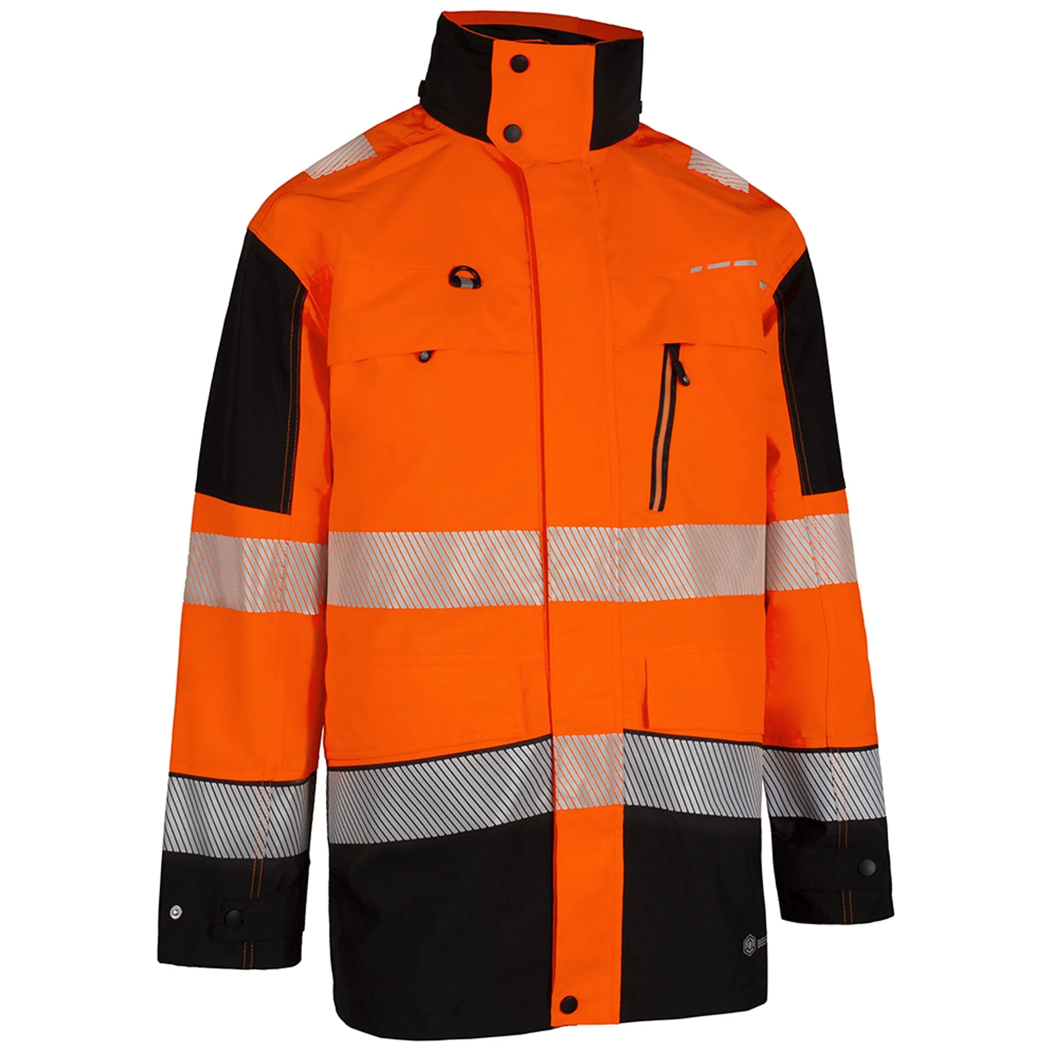Two-tone Ripstop Breathable And Waterproof Rail Jacket - Orange/Black