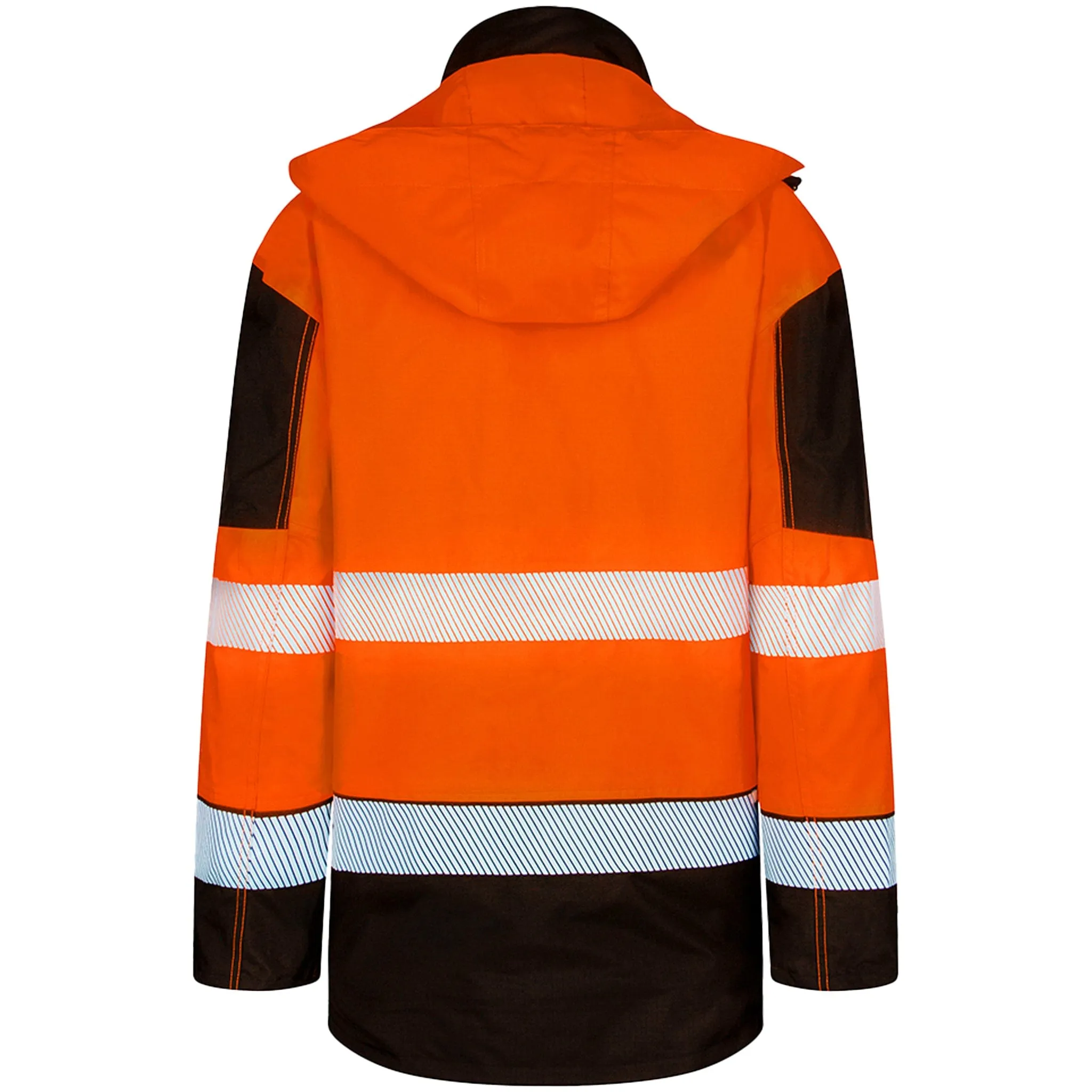 Two-tone Ripstop Breathable And Waterproof Rail Jacket - Orange/Black