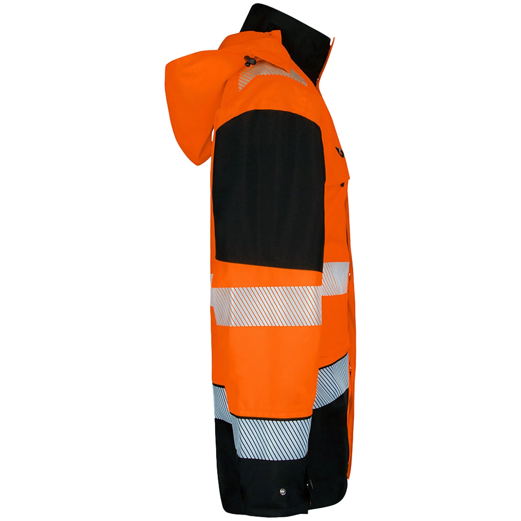 Two-tone Ripstop Breathable And Waterproof Rail Jacket - Orange/Black