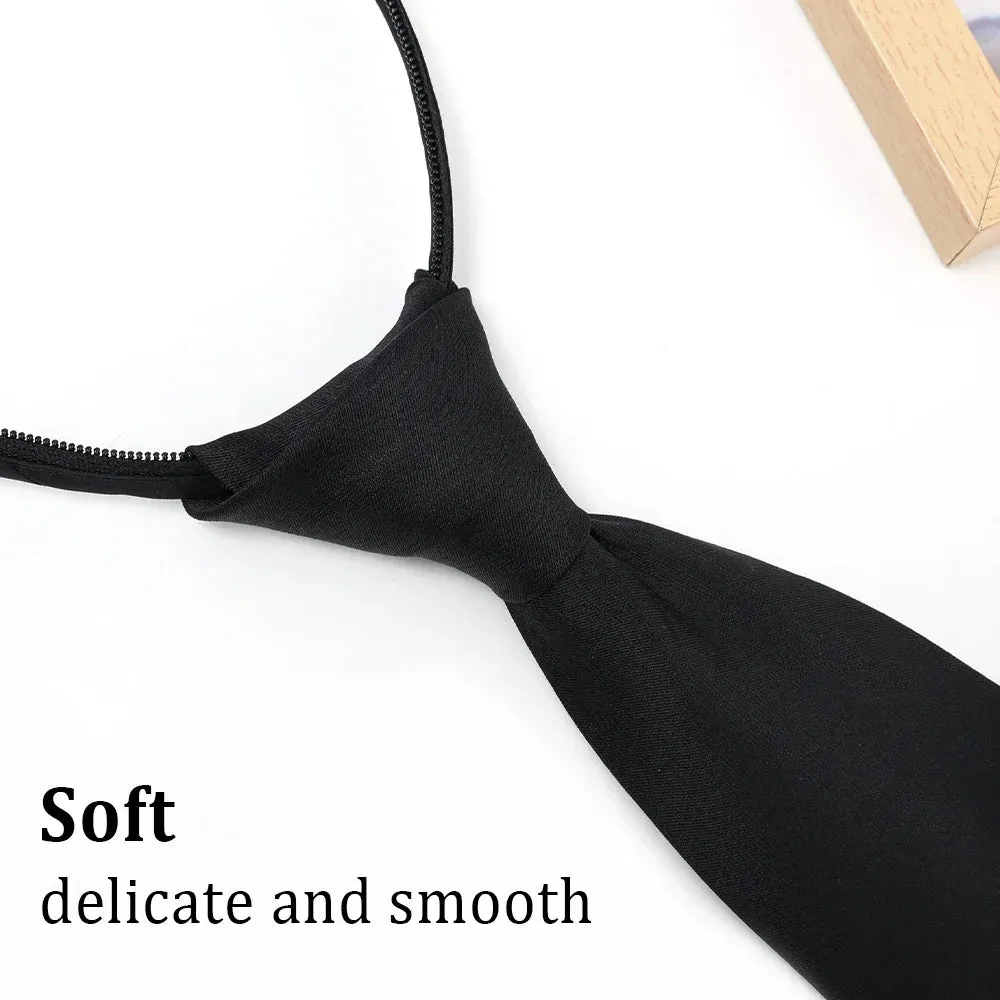 Unisex Black Clip-On Tie for Uniforms and Formal Attire - Matte Finish