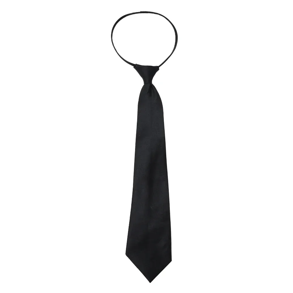 Unisex Black Clip-On Tie for Uniforms and Formal Attire - Matte Finish