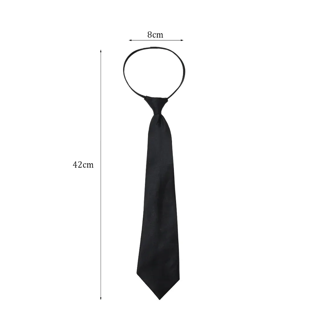 Unisex Black Clip-On Tie for Uniforms and Formal Attire - Matte Finish