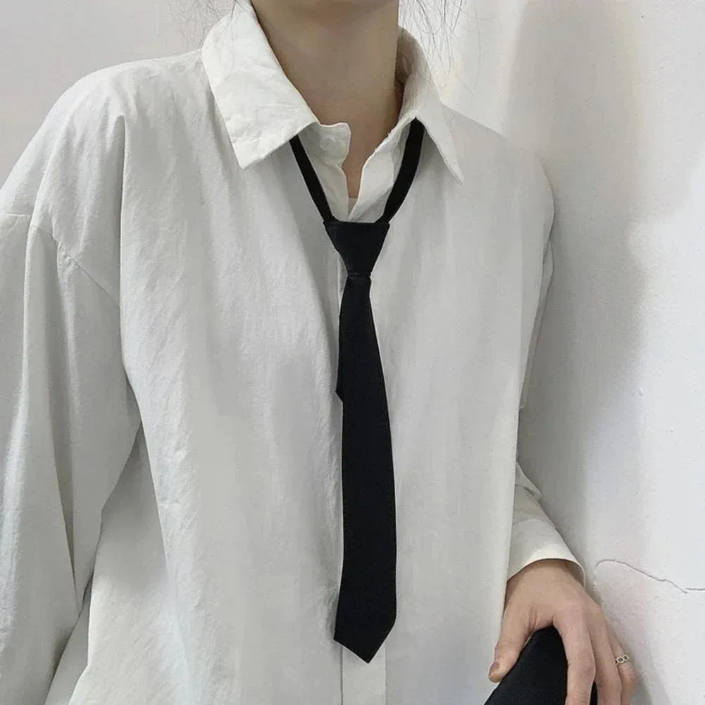 Unisex Black Clip-On Tie for Uniforms and Formal Attire - Matte Finish