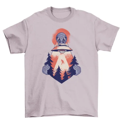 Unisex Forest Alien Abduction T-shirt- 5 Colors