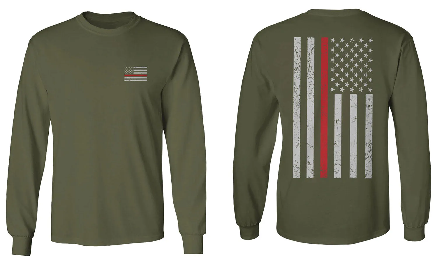 VICES AND VIRTUESS Firefighter Seal Support American Flag Thin Red Line Rescue USA mens Long sleeve t shirt