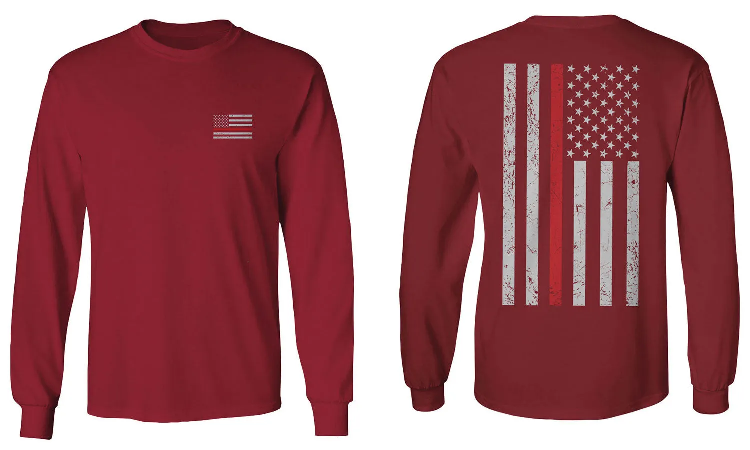 VICES AND VIRTUESS Firefighter Seal Support American Flag Thin Red Line Rescue USA mens Long sleeve t shirt