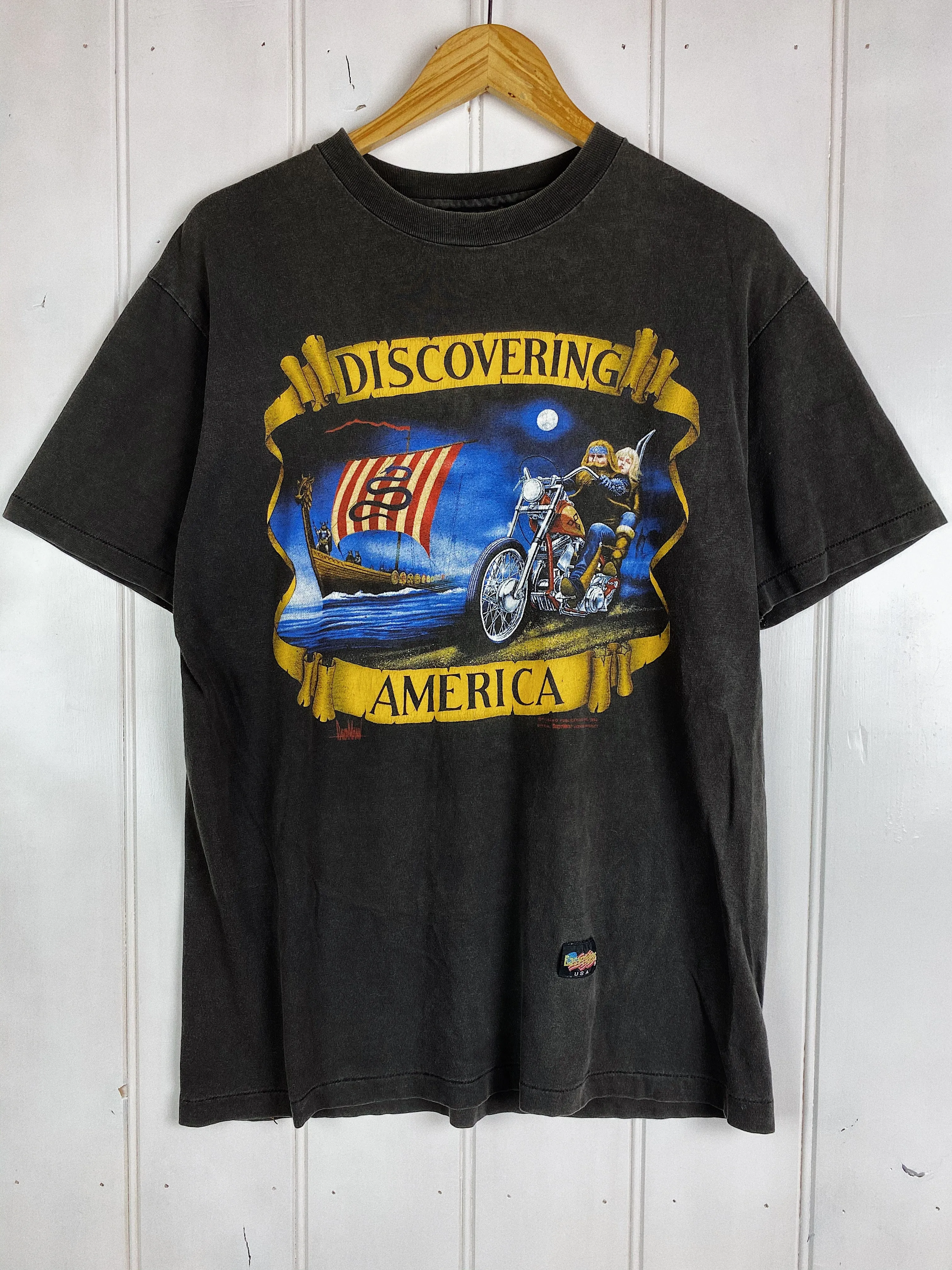 Vintage Harley - Easy Riders Discovering America Black Tee - Medium