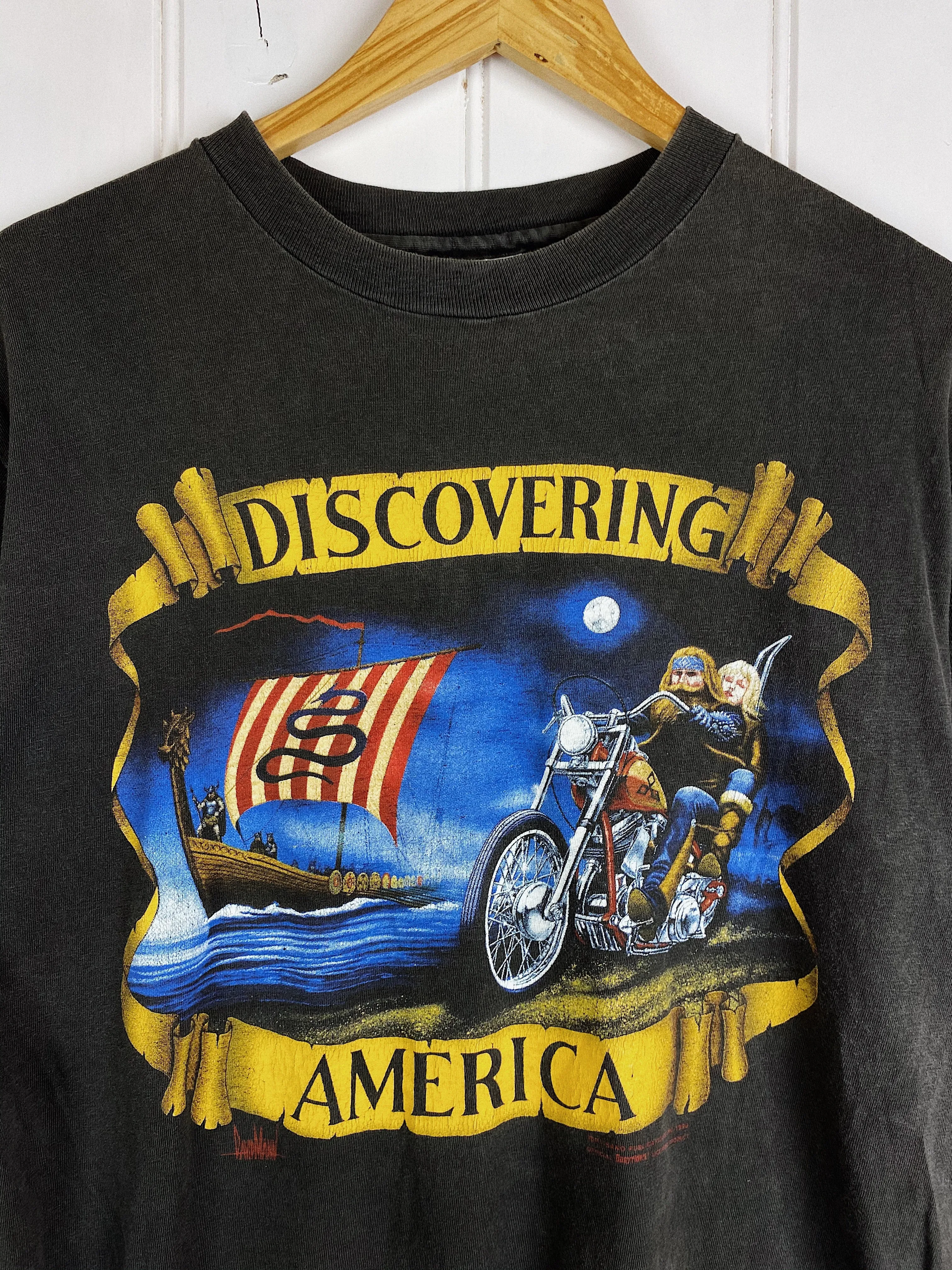 Vintage Harley - Easy Riders Discovering America Black Tee - Medium