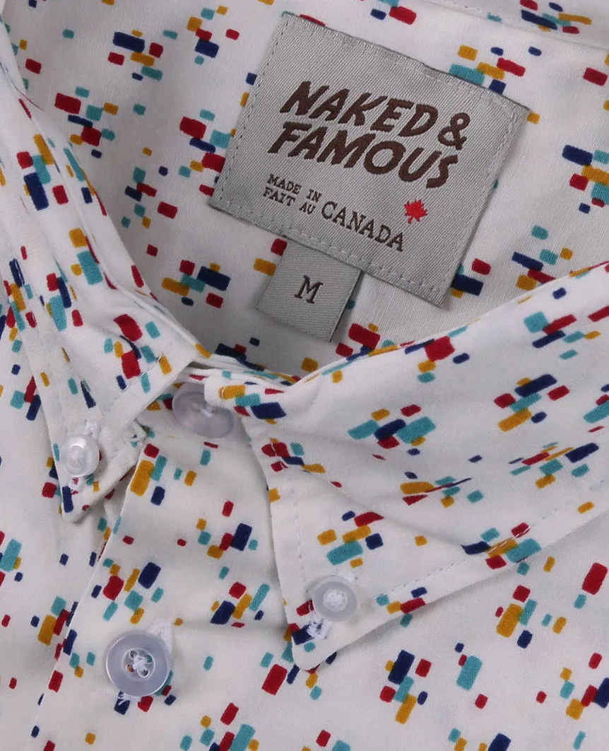 Vintage Mod Print Short Sleeve Easy  White