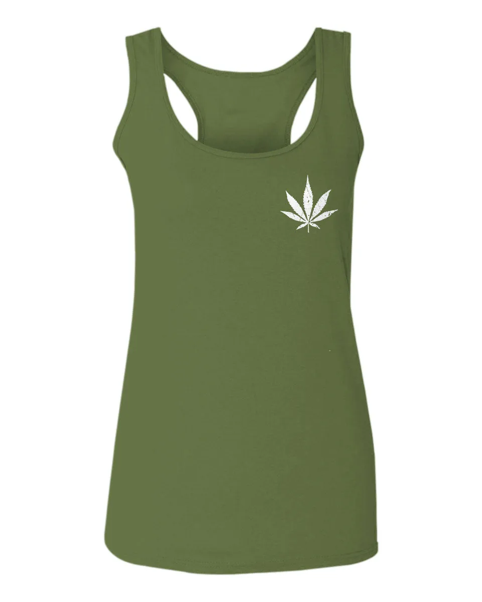 Vintage Weed Leaf Marihuana High Stoned Day Retro Cool  women's Tank Top sleeveless Racerback