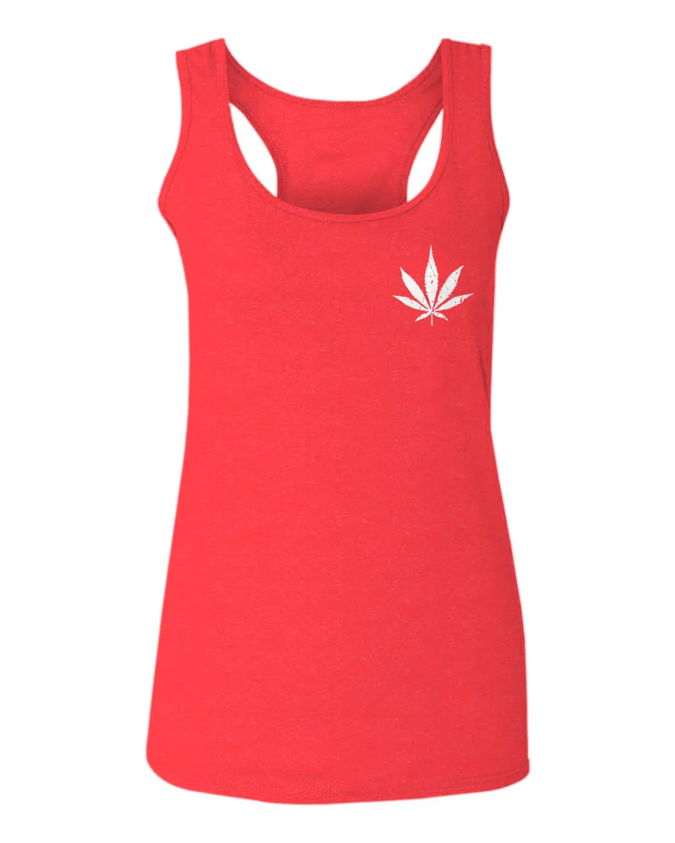Vintage Weed Leaf Marihuana High Stoned Day Retro Cool  women's Tank Top sleeveless Racerback