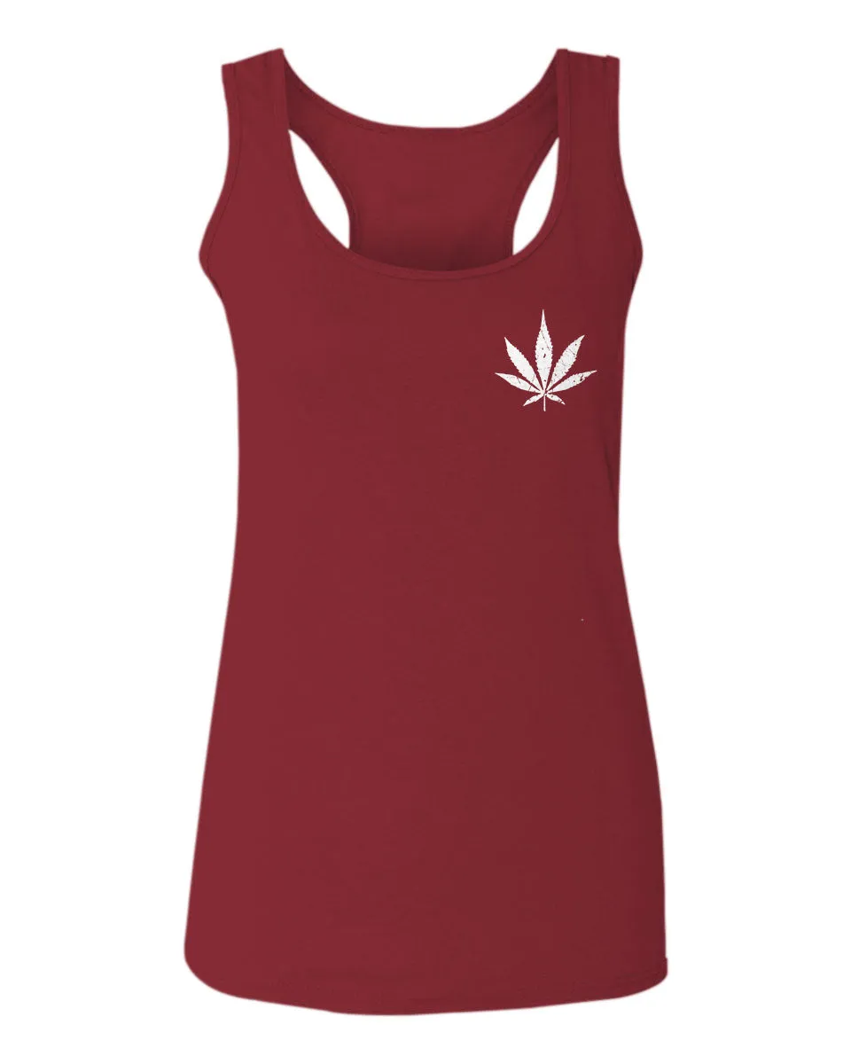 Vintage Weed Leaf Marihuana High Stoned Day Retro Cool  women's Tank Top sleeveless Racerback