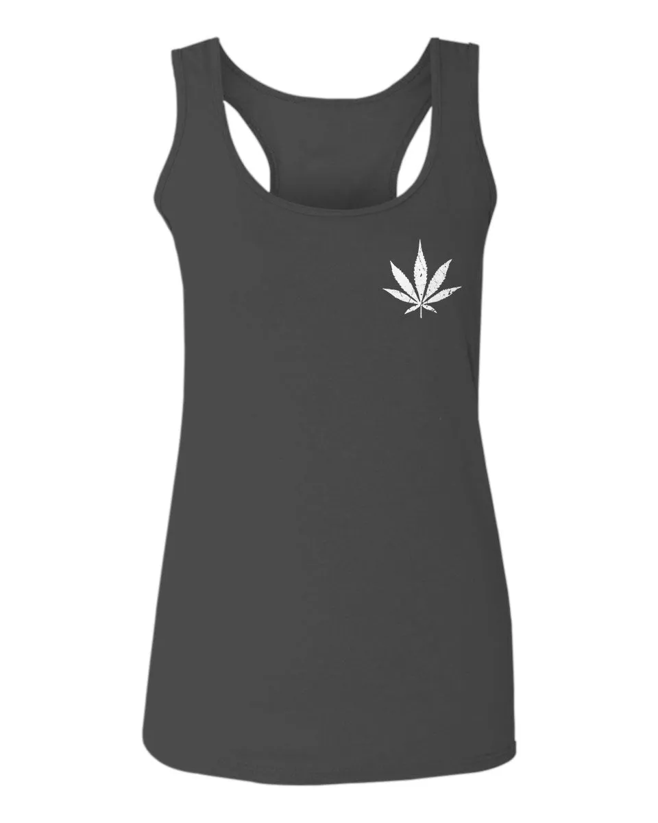 Vintage Weed Leaf Marihuana High Stoned Day Retro Cool  women's Tank Top sleeveless Racerback