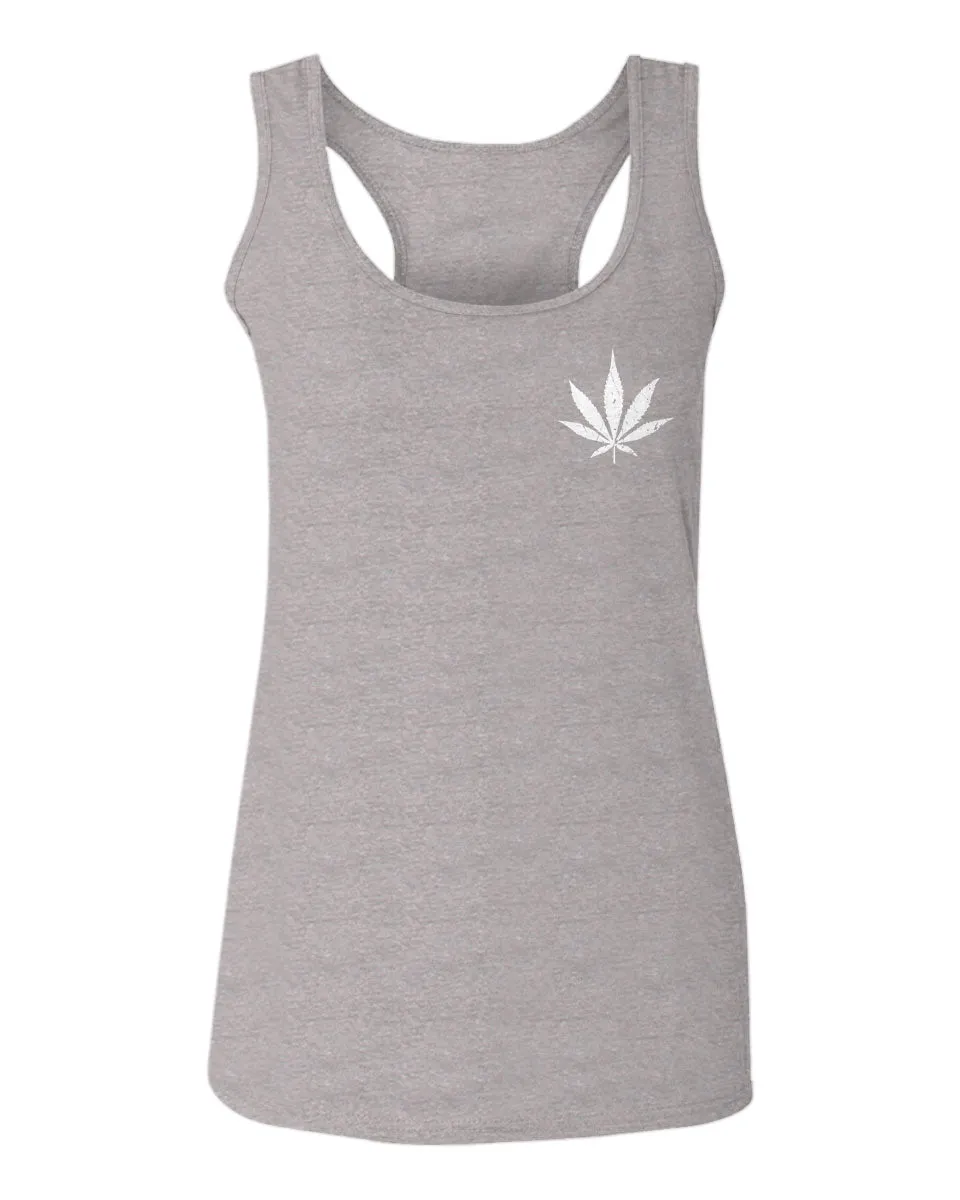 Vintage Weed Leaf Marihuana High Stoned Day Retro Cool  women's Tank Top sleeveless Racerback