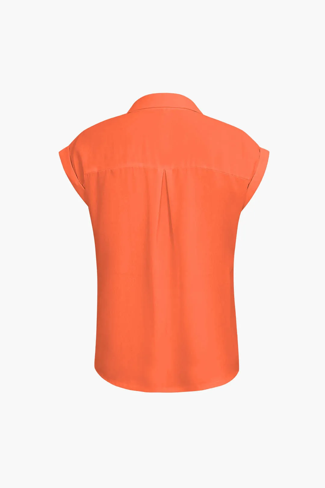 Vittoria - Minimalist Rolled Cuff Knotted Hem Woman's Shirt
