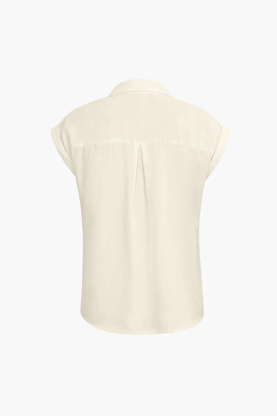 Vittoria - Minimalist Rolled Cuff Knotted Hem Woman's Shirt