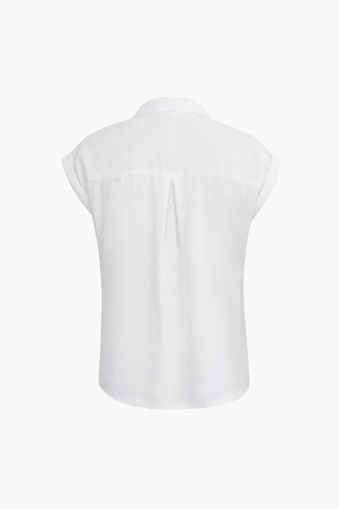 Vittoria - Minimalist Rolled Cuff Knotted Hem Woman's Shirt