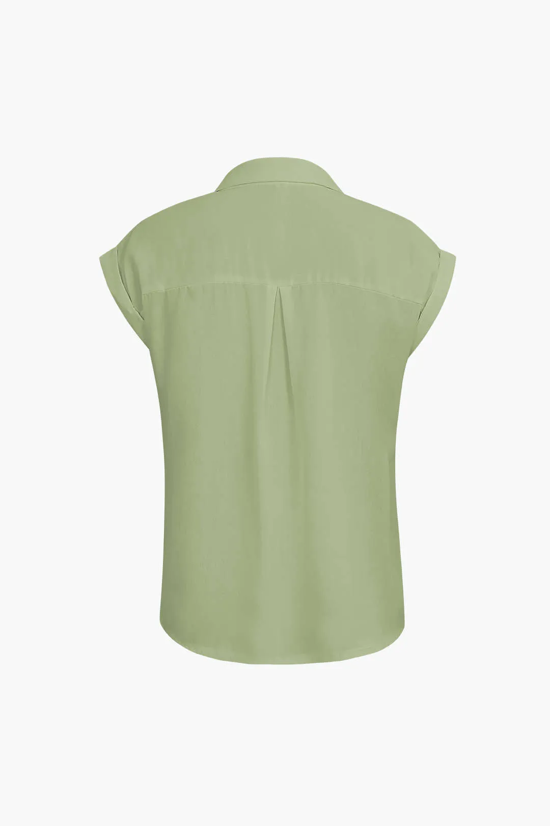 Vittoria - Minimalist Rolled Cuff Knotted Hem Woman's Shirt