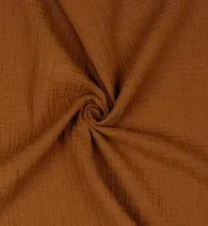 Warm Brown Muslin Cotton Fabric