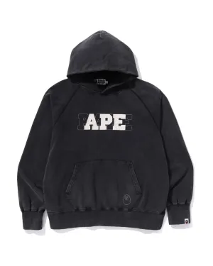 Washed Effect Relaxed Fit Pullover Hoodie