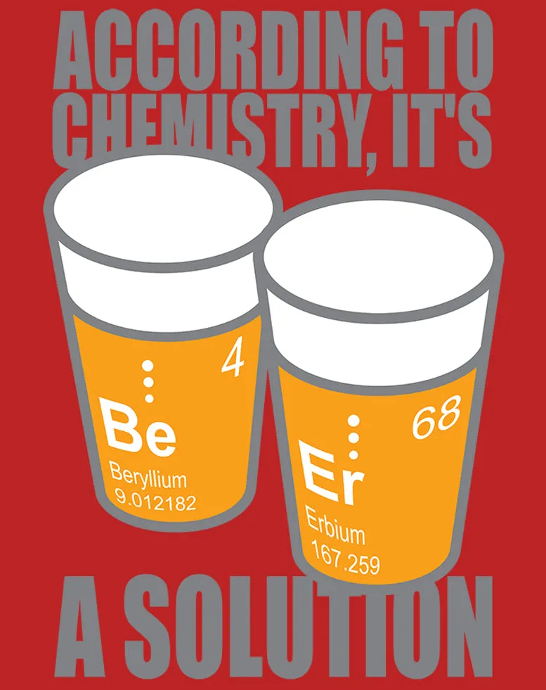 Weird Science Be-Er: It's A Solution Official Men's T-shirt (Red)