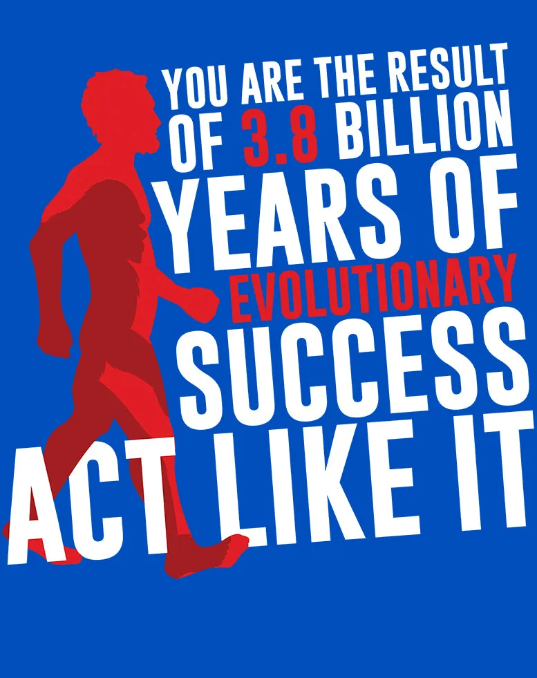 Weird Science Evolutionary Success Official Men's T-shirt (Royal Blue)