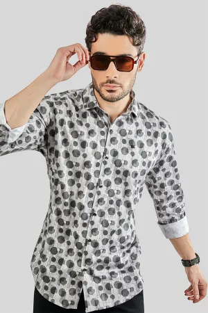 Werner Grey Geometric Printed Shirt