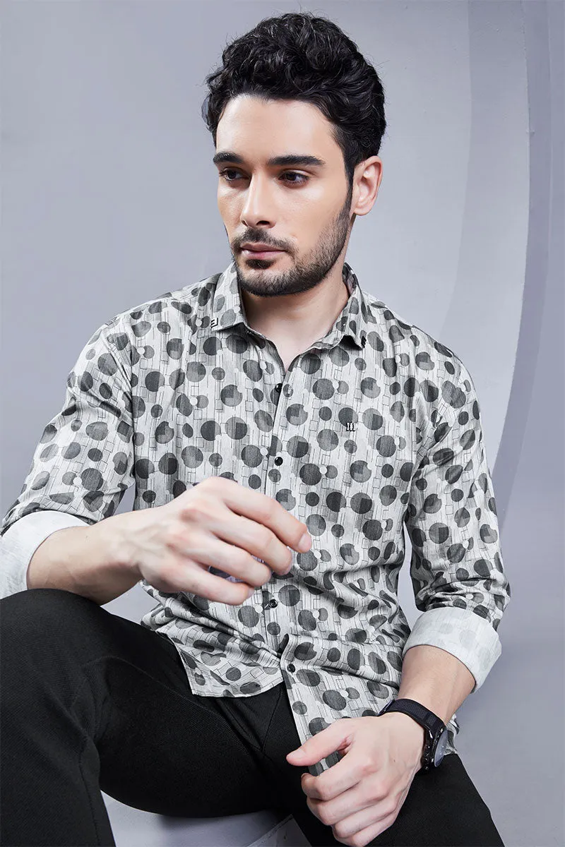 Werner Grey Geometric Printed Shirt