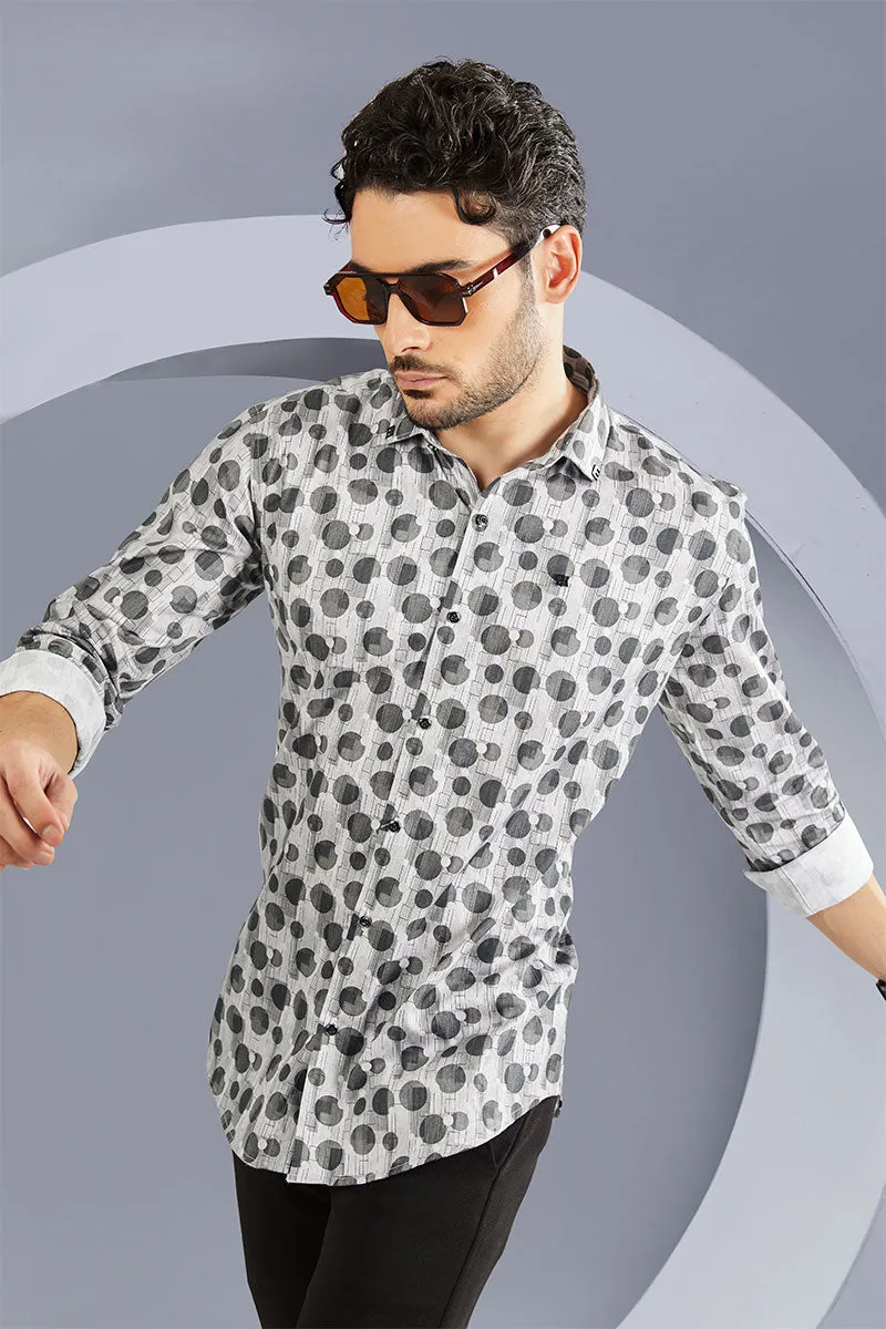 Werner Grey Geometric Printed Shirt
