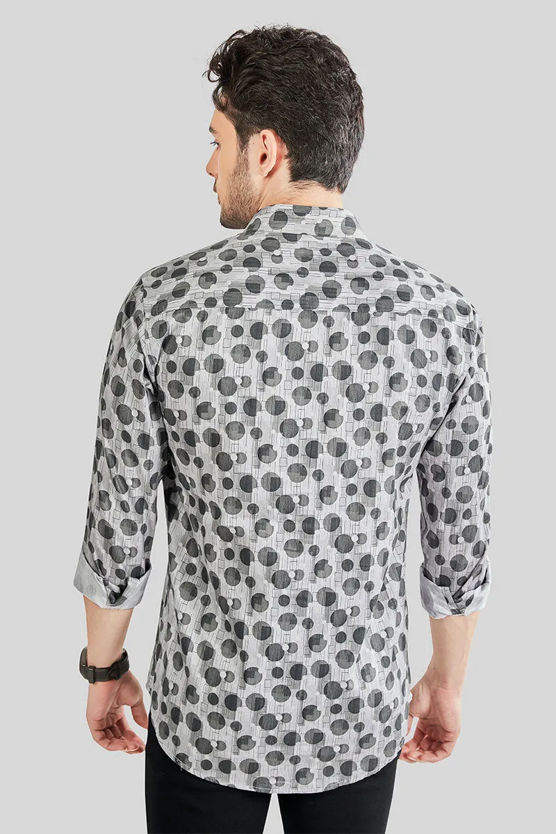 Werner Grey Geometric Printed Shirt