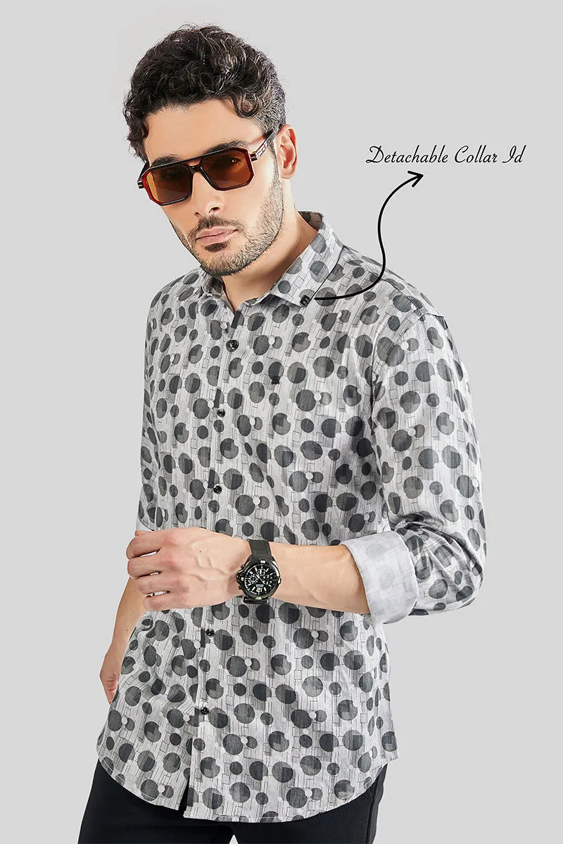 Werner Grey Geometric Printed Shirt