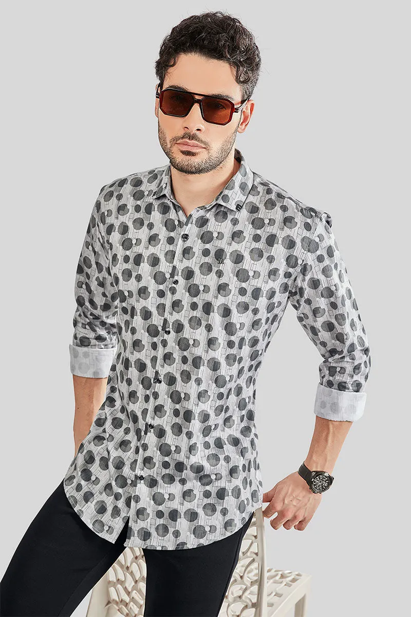 Werner Grey Geometric Printed Shirt