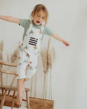 White Birdsong Print Jumpsuit