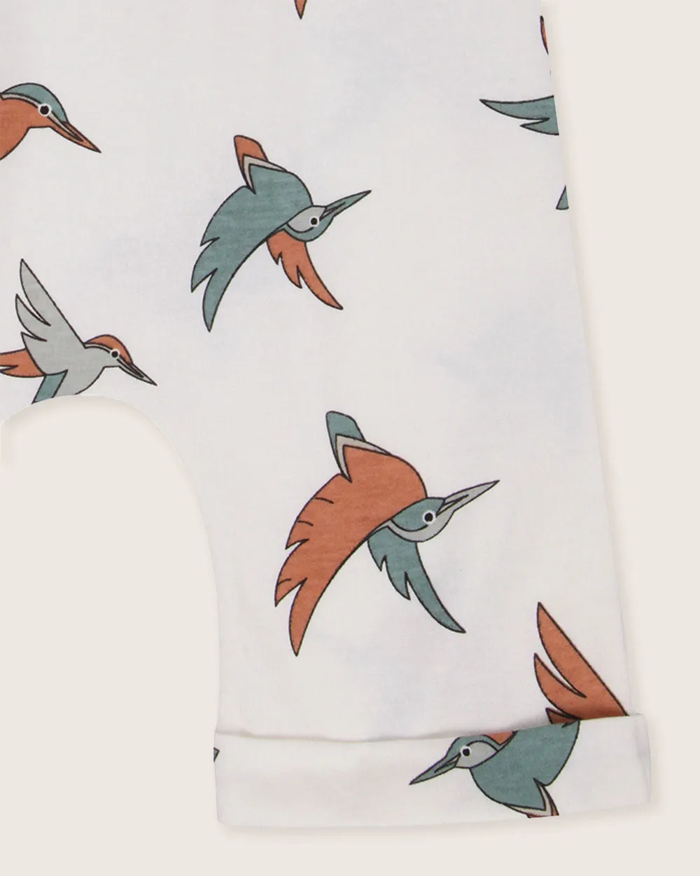 White Birdsong Print Jumpsuit
