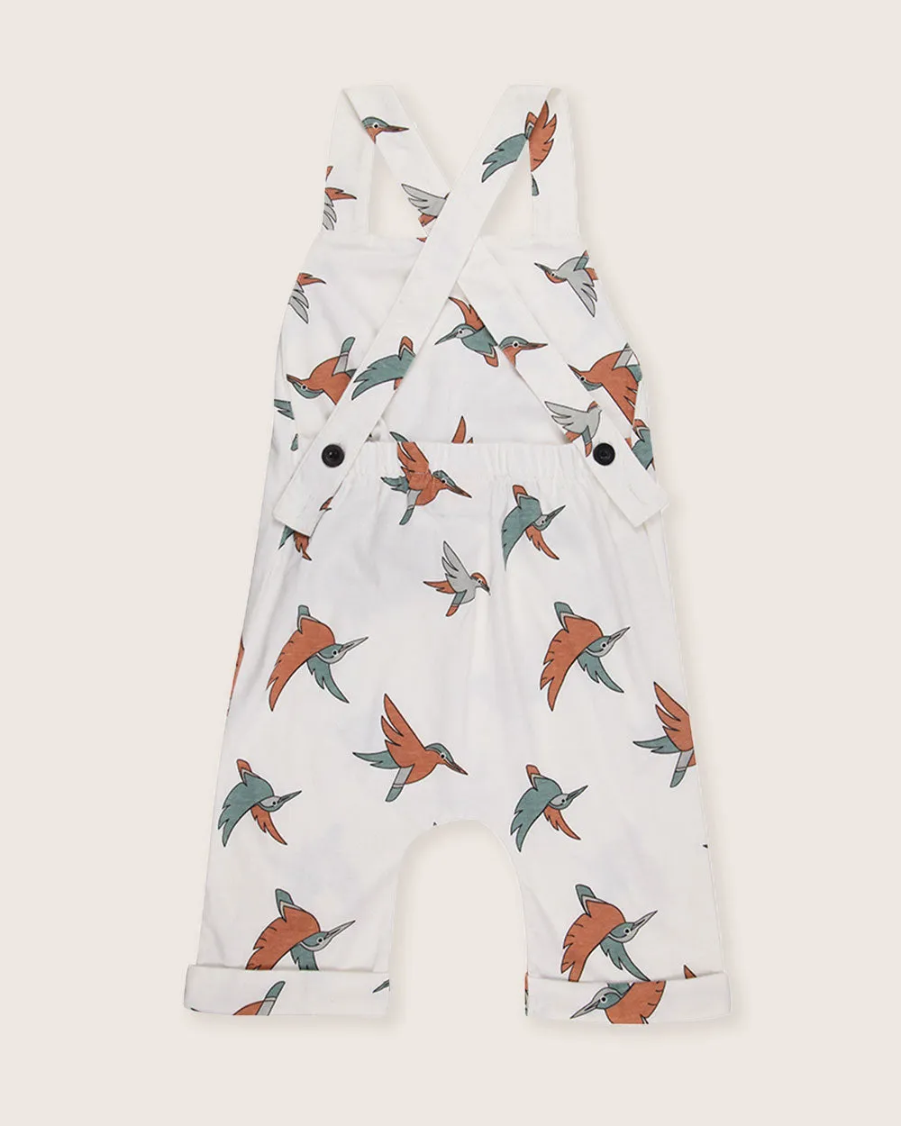 White Birdsong Print Jumpsuit