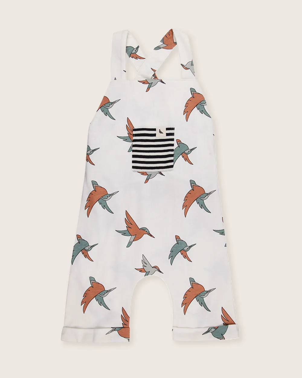 White Birdsong Print Jumpsuit