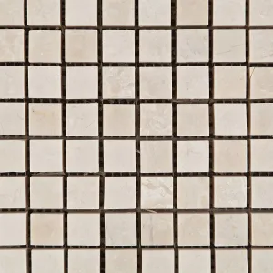 White Pearl / Botticino Marble 5/8 X 5/8 Polished Mosaic Tile - Lot of 50 Sheets