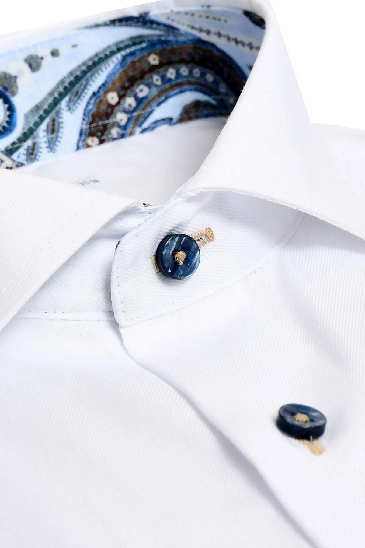 White slim fit shirt with contrast details
