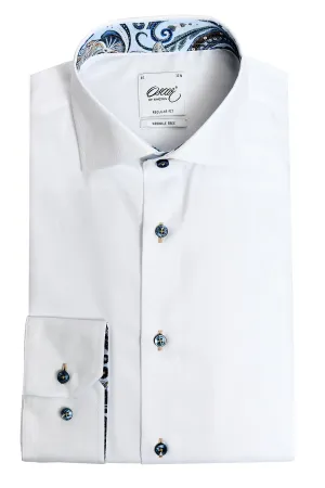 White slim fit shirt with contrast details