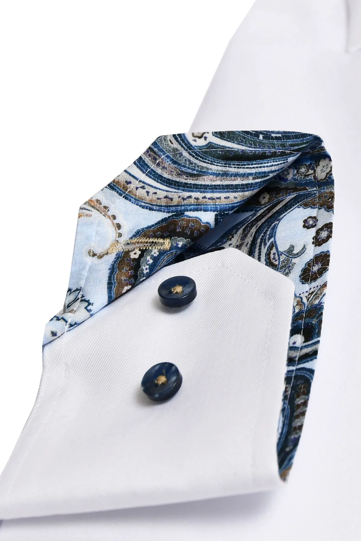 White slim fit shirt with contrast details